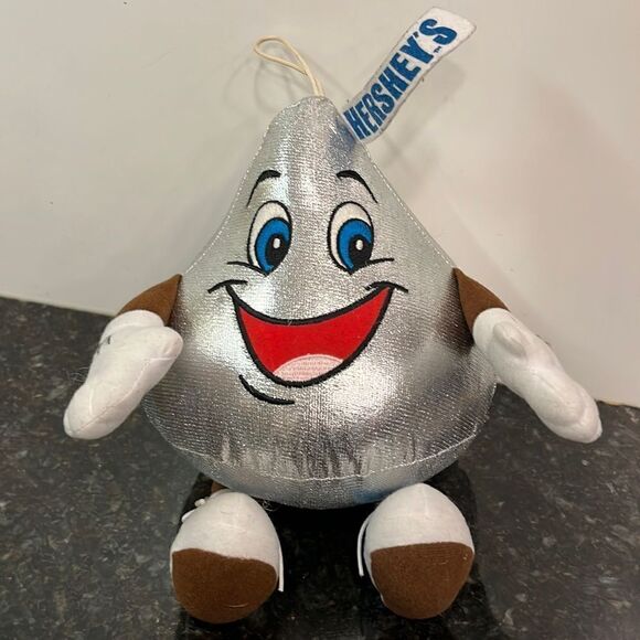 Hershey's Chocolate SILVER HERSHEY KISS CHARACTER 11" Plush STUFFED ANIMAL - Picture 1 of 7